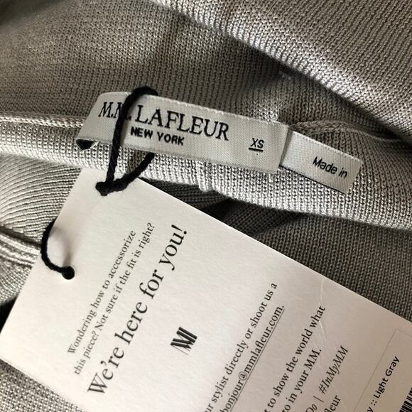 M.M. LaFleur Lalita 1.0 Dress Silk Jersey Off Shoulder Midi Light Gray NWT  XS - Picture 8 of 11